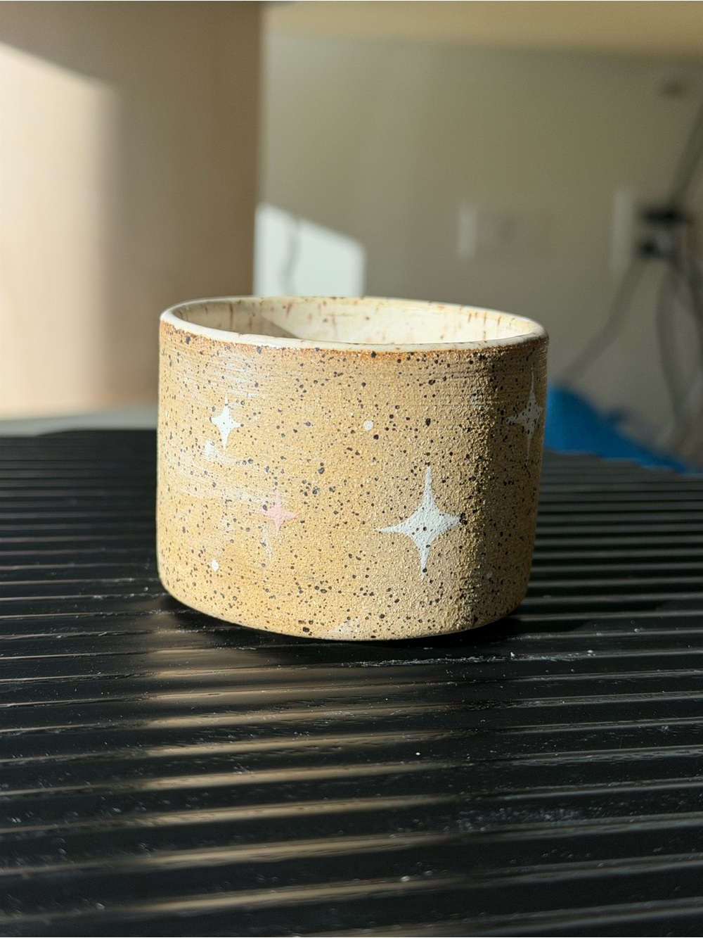 Handmade Speckled Ceramic Mug and Tea Cup Set in Warm Beige - Picture 8 of 13